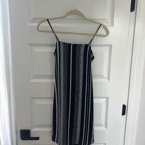 Lulu's Dark Navy and White Striped Mini Slip Dress